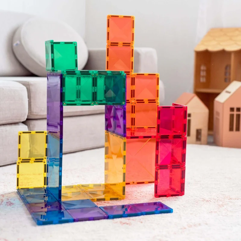 Magnetbausteine – Regenbogen-Quadrat-Set 42 Teile