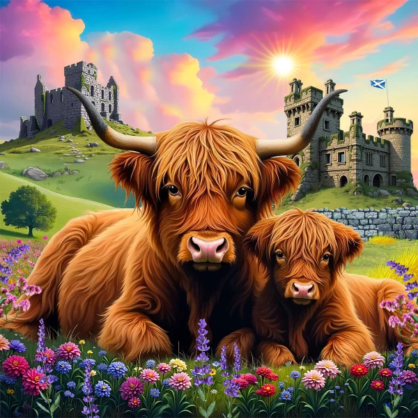 Highland Cows in the Countryside (500pcs)