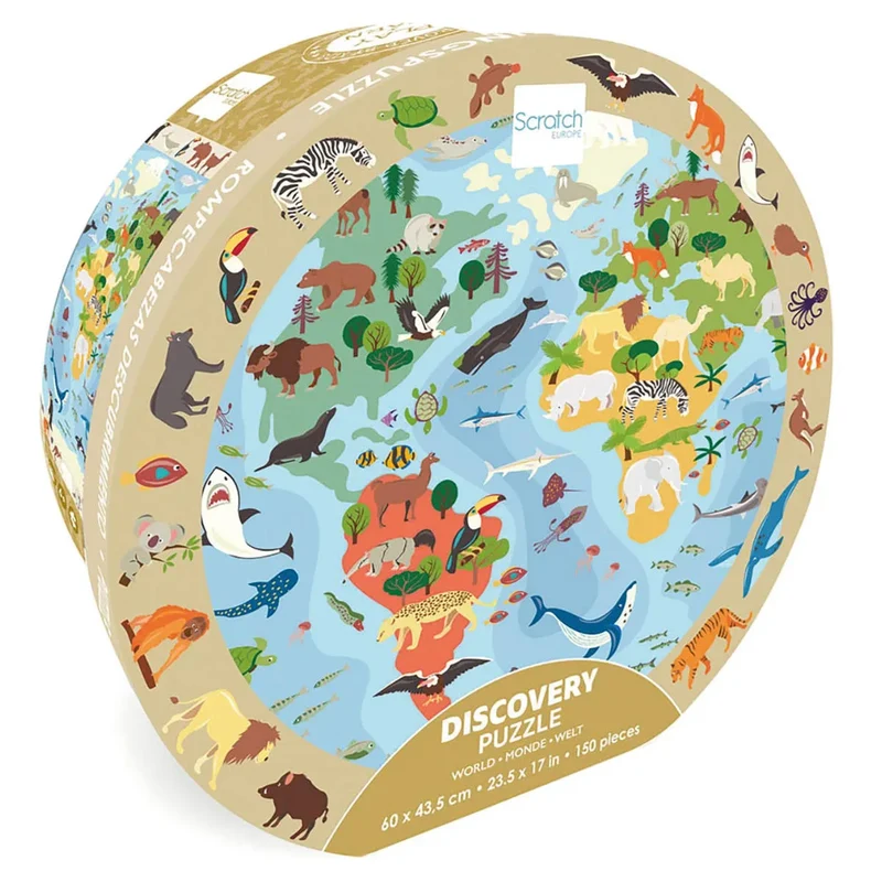Scratch Europe - Entdeckerpuzzle Welt - 150 Teile