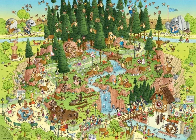 PFG Funky Zoo: Black Forest Habitat, Degano (1000pcs) (Usage/Used - PUZZLES FOR GOOD)