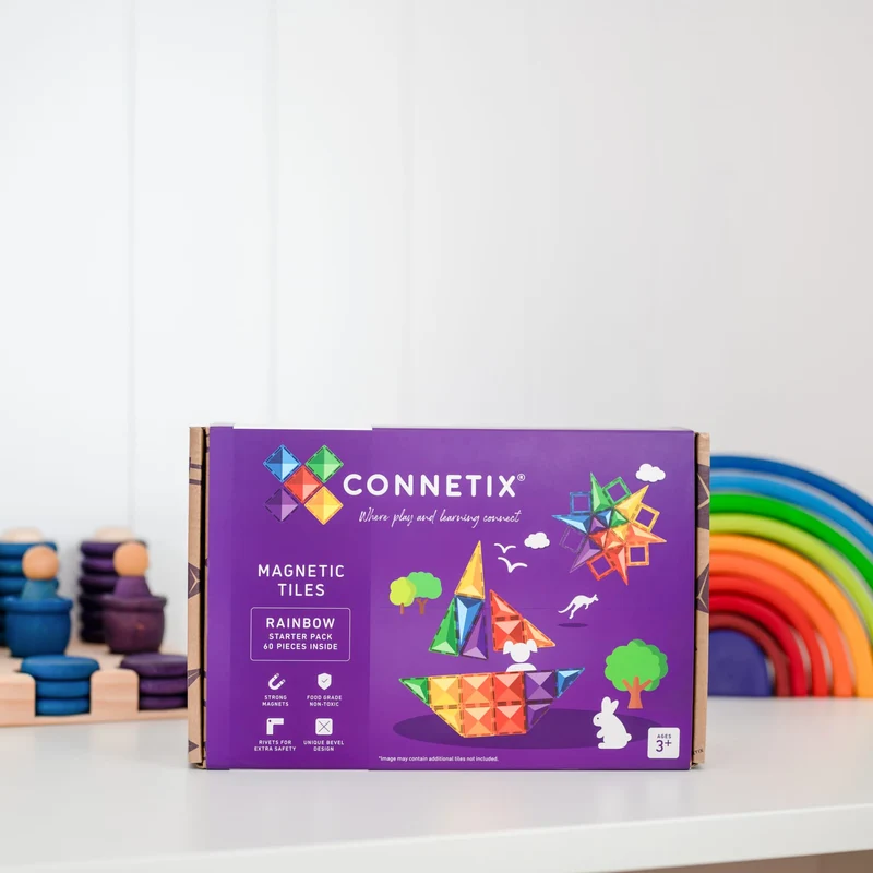 Magnetbausteine – Regenbogen-Starter-Set 60 Teile