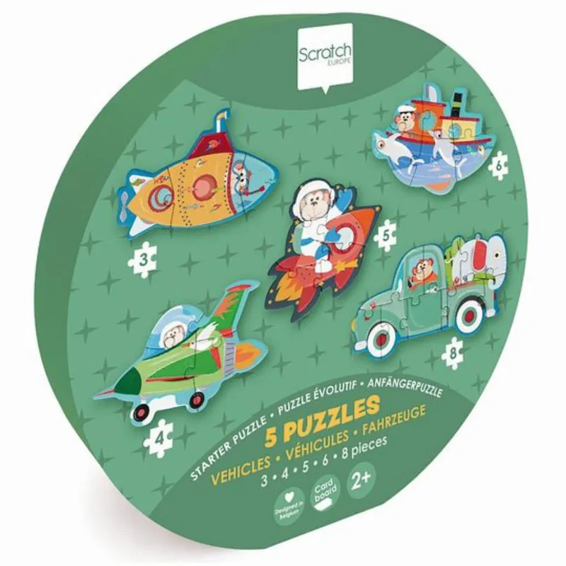 Scratch Europe - Starter Puzzle Fahrzeuge - 3 - 4 - 5 - 6 - 8 Teile
