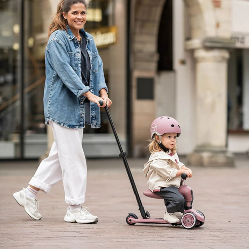 Rutschauto und Roller mit Lenker Highwaykick 1 Push and Go 2in1 1-5 Jahre - Wildberry