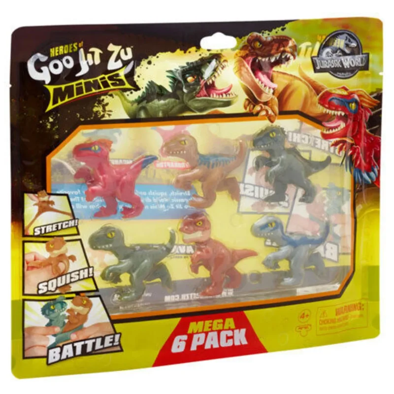 Heroes of Goo Jit Zu - Lizenziertes Jurassic World S3 Minis 6er - Pack