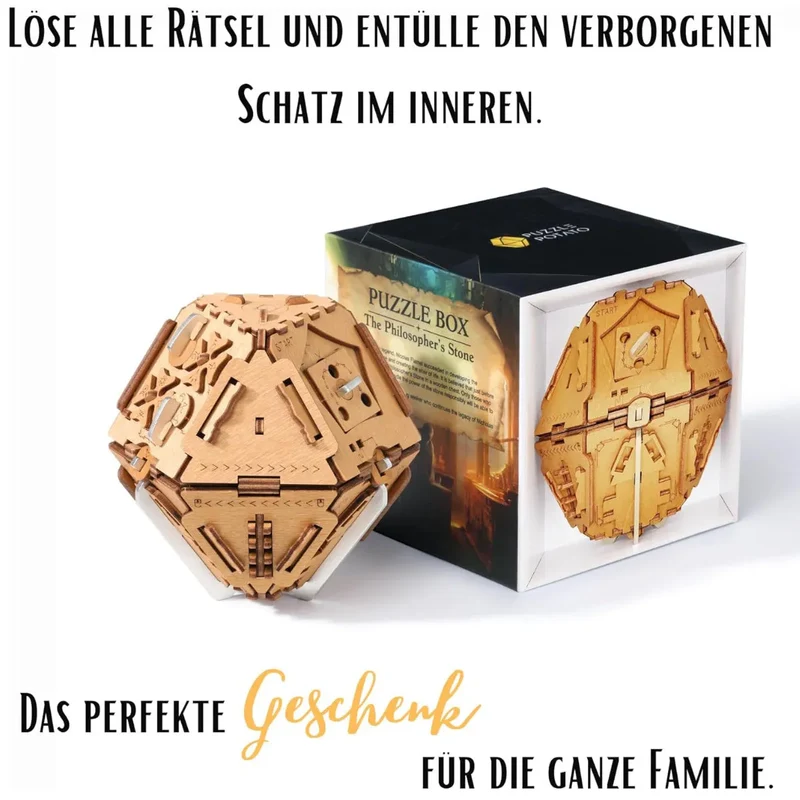 Puzzle Potato - Philosopher's Stone Escape Room Game - Puzzle Box (Metal Version)