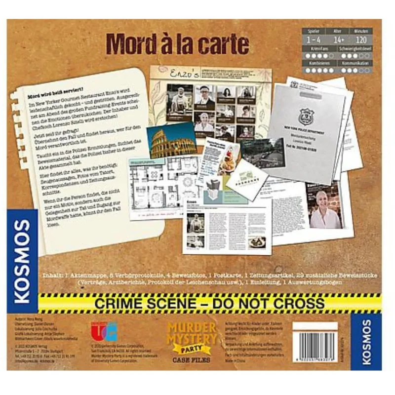 Kosmos - Murder Mystery Case File - Mord à la carte