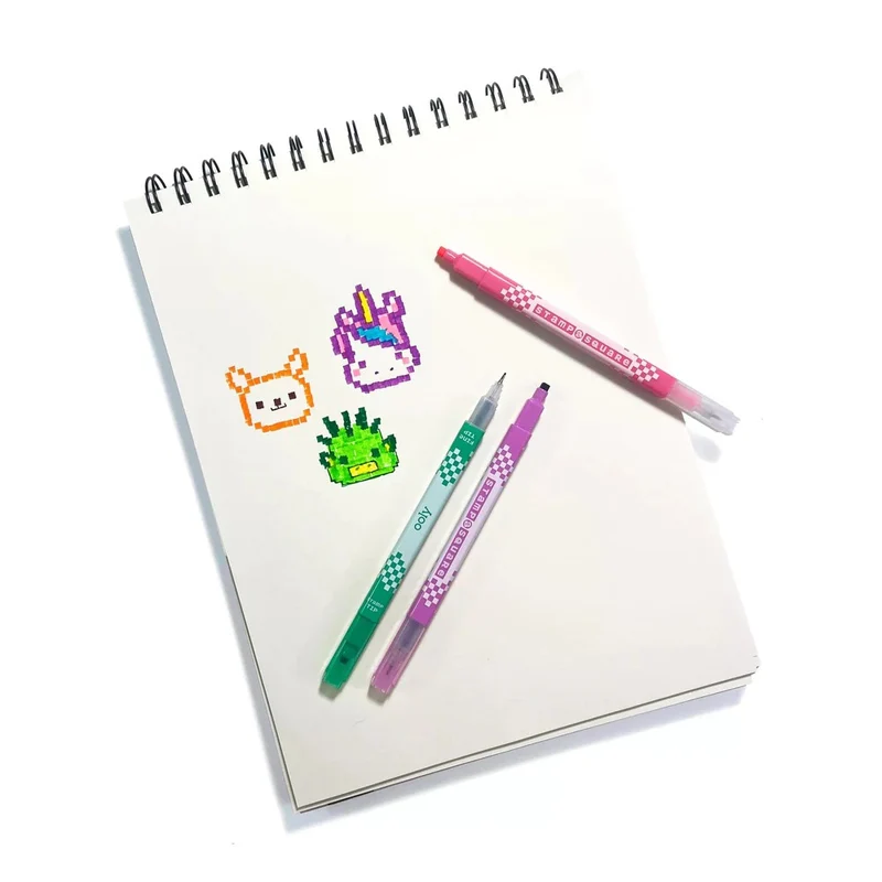 Feinschreiber mit Pixel-Art-Stempeln – Stamp-A-Square