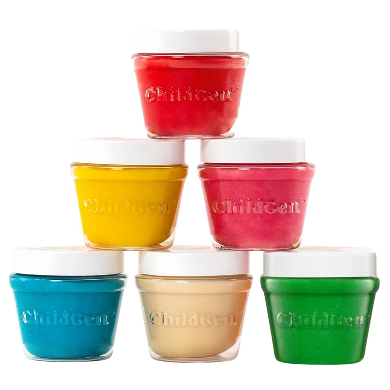 Natürliche Knete in Gläsern – Set mit 6 Farben