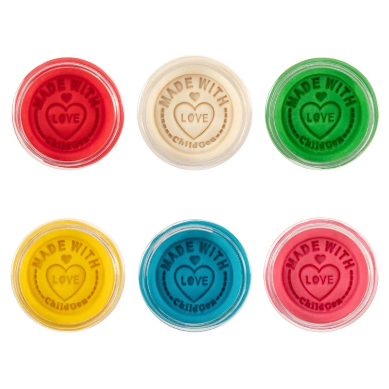 Natürliche Knete in Gläsern – Set mit 6 Farben