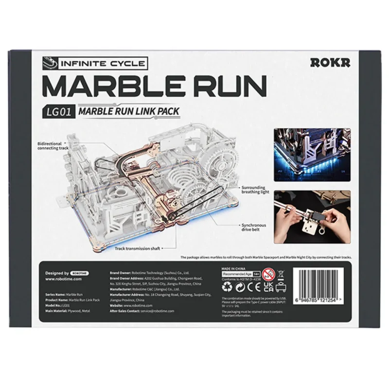 ROKR - Murmelbahn - Kugelbahn - Verbindungs - Element - Link Pack - - Holzbausatz
