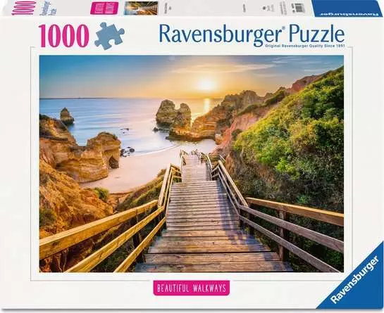 Ravensburger Beautiful Walkways - Stairway to Camilo Beach, Algarve (1000pcs)