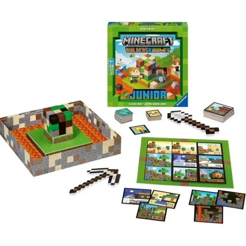 Ravensburger - Minecraft Brettspiel Builders & Biomes Junior