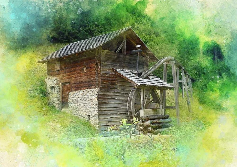 63996 Hintergründe - Wassermühle Puzzle