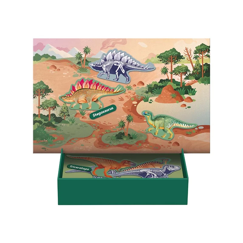 Magnetisches Lernpuzzle mit Karten – Dino
