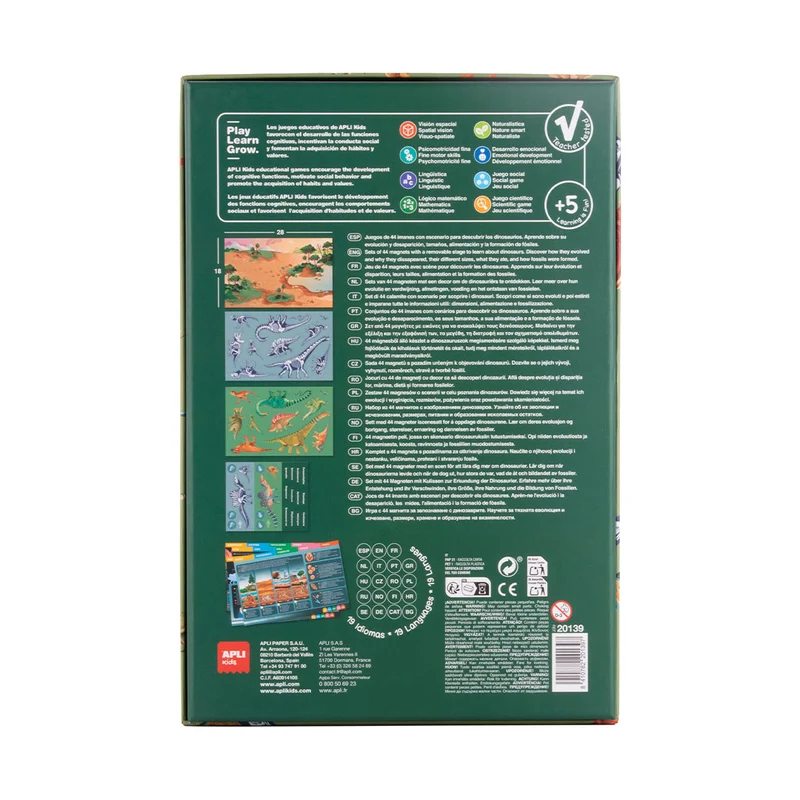 Magnetisches Lernpuzzle mit Karten – Dino