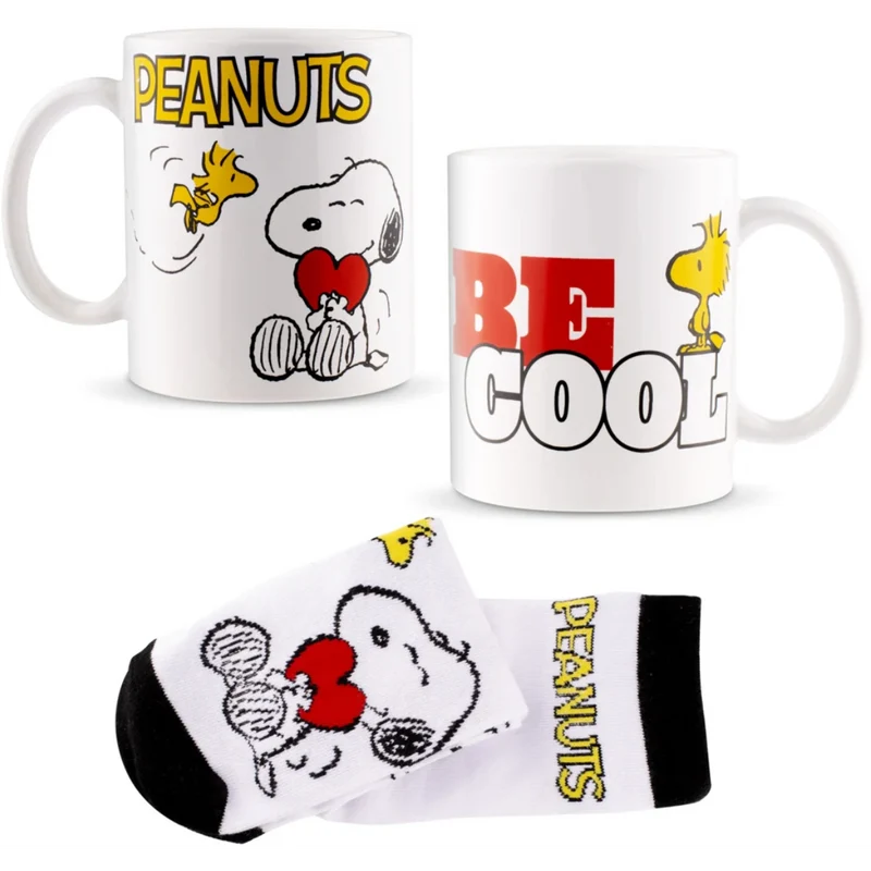Peanuts Geschenkeset 1 Tasse 350 ml mit Socke