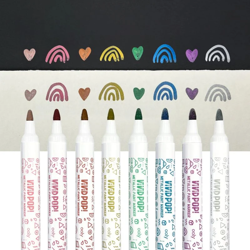 Metallic-Acrylmarker – kräftige Farben – Vivid Pop, 8er-Set