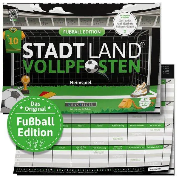Stadt Land Vollpfosten - Fußball Edition (DinA4-Format)
