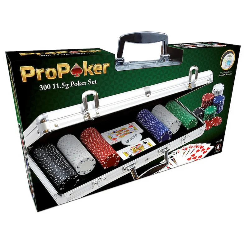 ProPoker in Alu - Koffer, 2 Kartensets und einem Dealer - Button, 300Poker - Chips, inkl. DVD