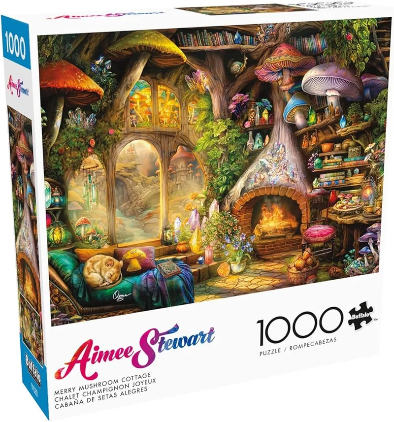 PFG Merry Mushroom Cottage, Aimee Stewart (1000pcs) (Usage/Used - PUZZLES FOR GOOD)