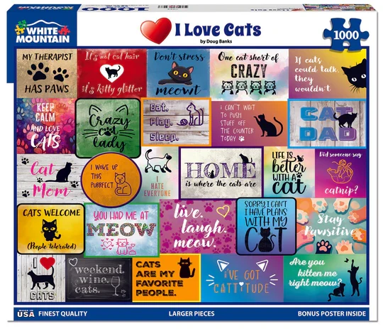 PFG I Love Cats, Doug Banks (1000pcs) (Usage/Used - PUZZLES FOR GOOD)