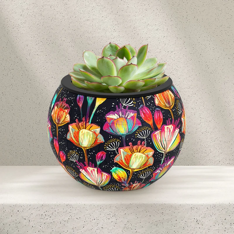 3D Puzzle Planter - Colorful Poppies