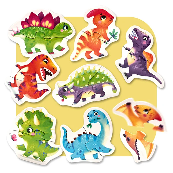Puzzlika - 8-in-1 Happy Dinosaurs