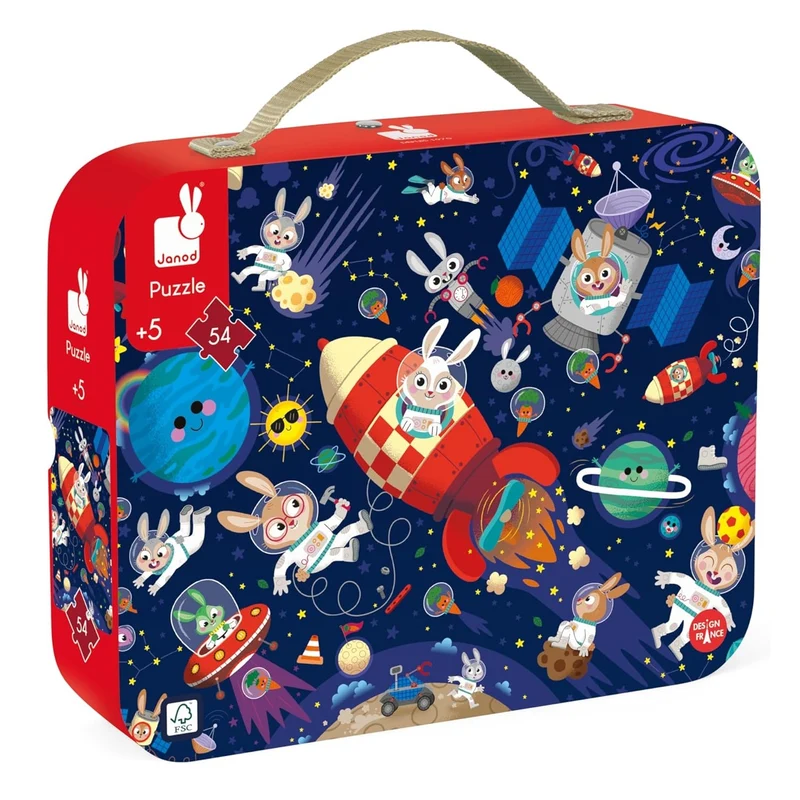 Puzzle in einem Koffer Made in France - Weltraumrakete 54 Teile 5+