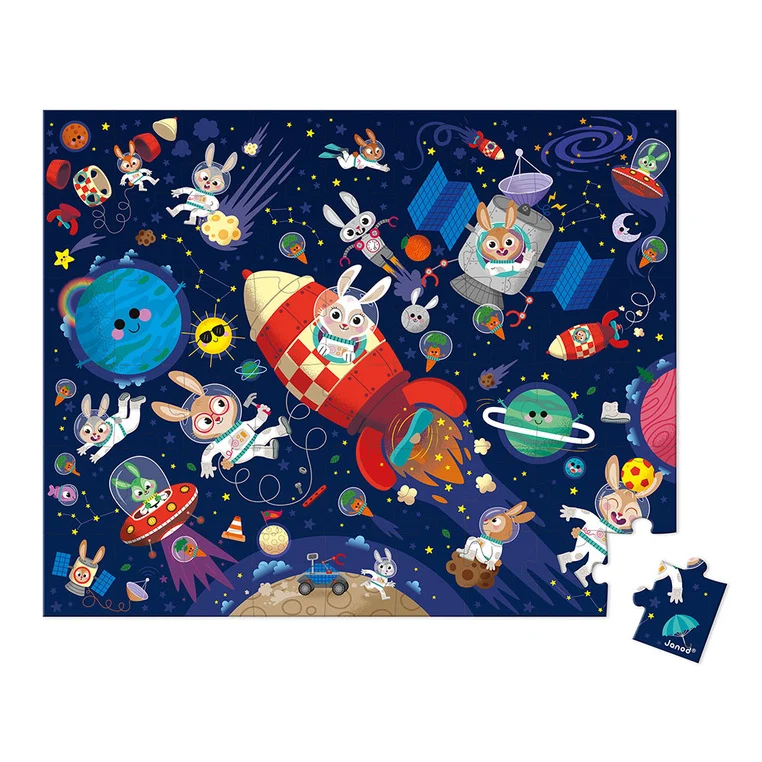 Puzzle in einem Koffer Made in France - Weltraumrakete 54 Teile 5+