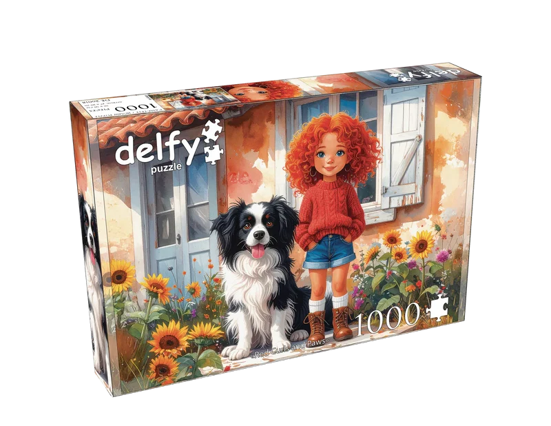 Red Curls and Paws (1000pcs)