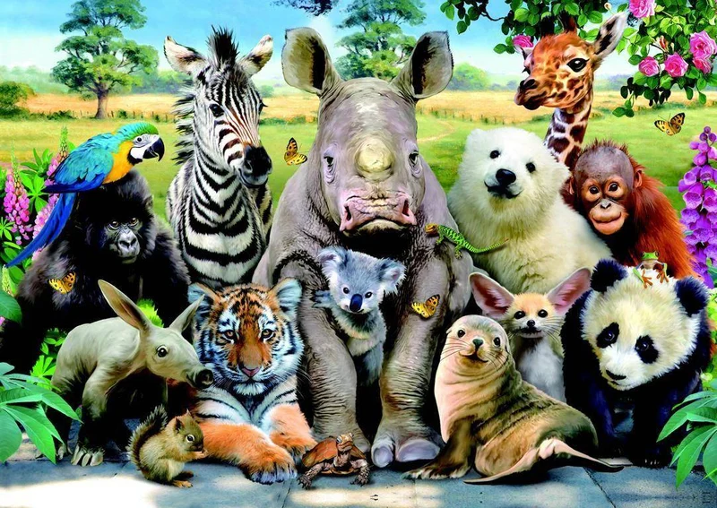 Rahmenpuzzle: Exotic Wildlife, Holz, 48 Teile