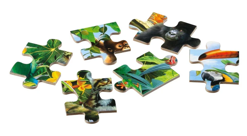 Rahmenpuzzle: Junior Jungle, Holz, 48 Teile