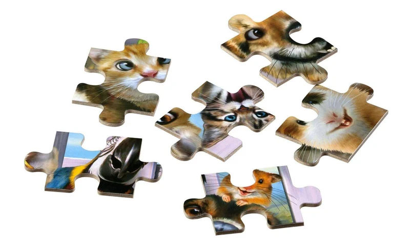 Rahmenpuzzle: Selfie Haustiere, Holz, 48 Teile