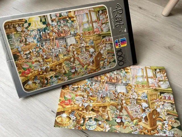 PFG RARE - Nouvelle Cuisine - Vintage, 1987 (Triangular Box) (1000pcs) (Usage/Used - PUZZLES FOR GOOD)