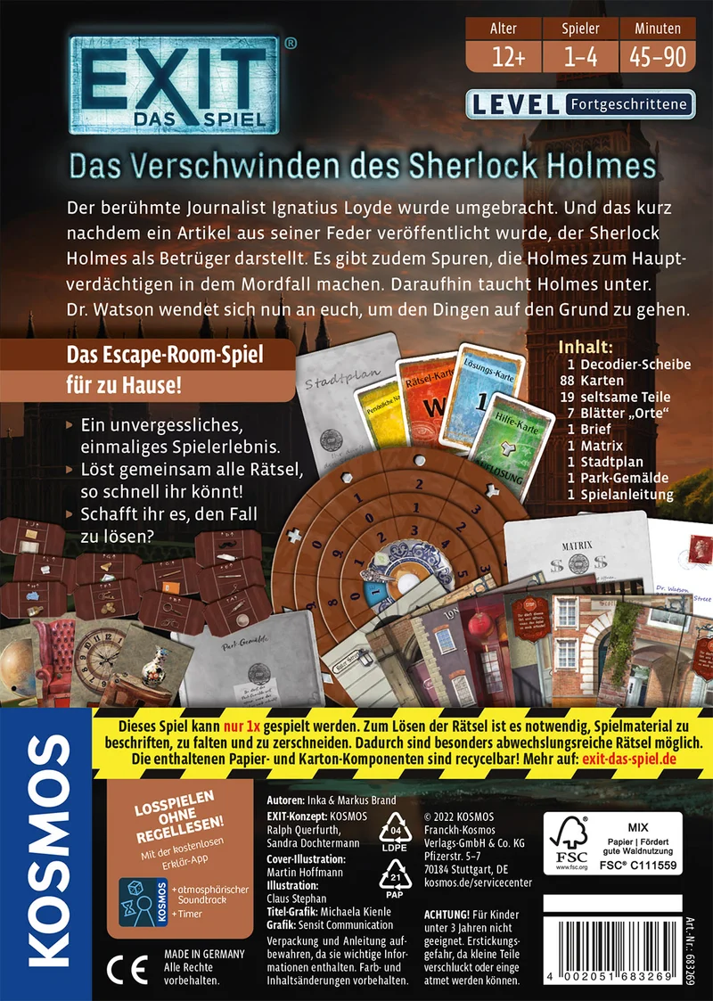 EXIT® - Das Spiel: Das Verschwinden des Sherlock Holmes