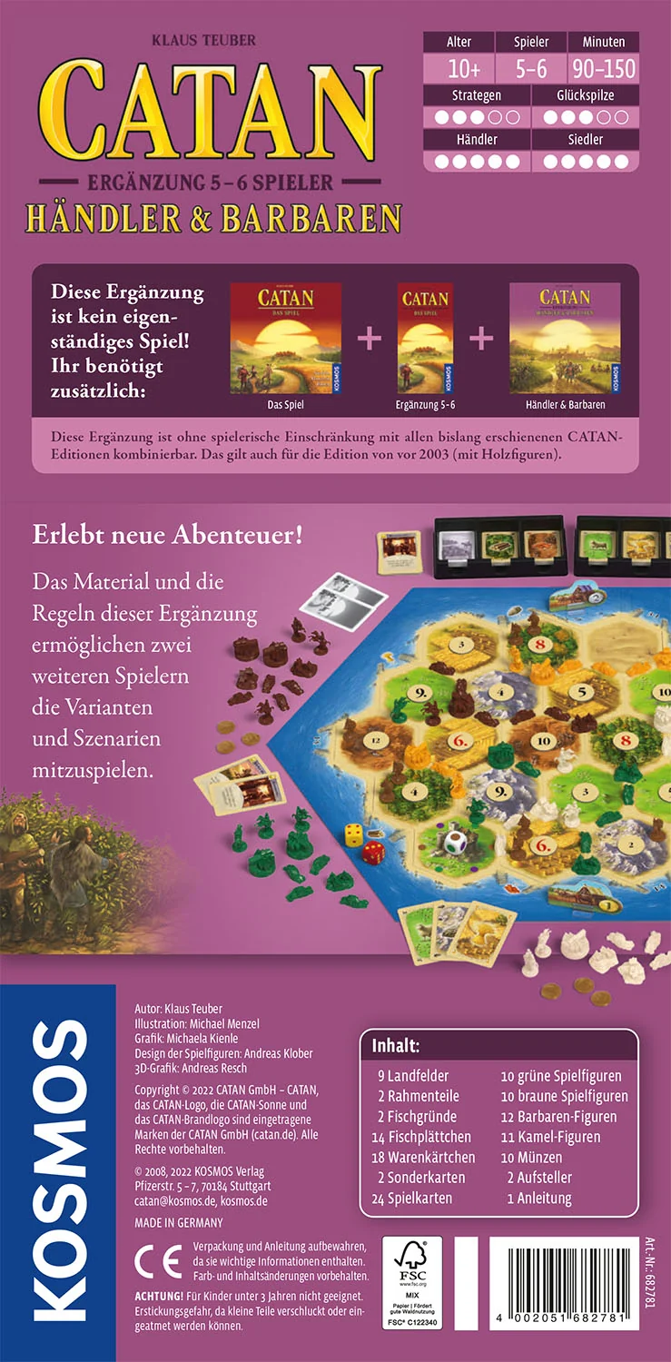CATAN - Ergänzung 5-6 Spieler - Händler & Barbaren