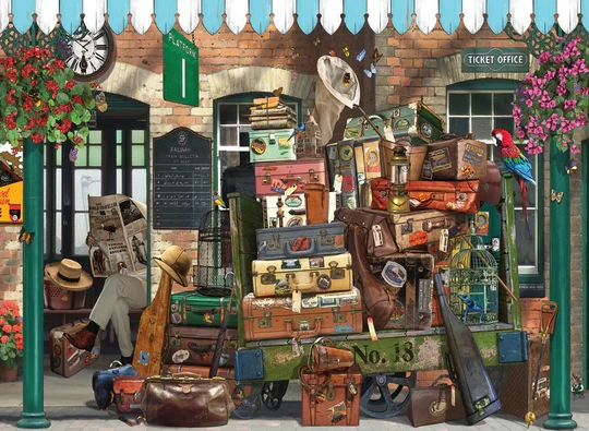 PFG At the Train Station, Garry Walton (1000pcs) (Usage/Used - PUZZLES FOR GOOD)