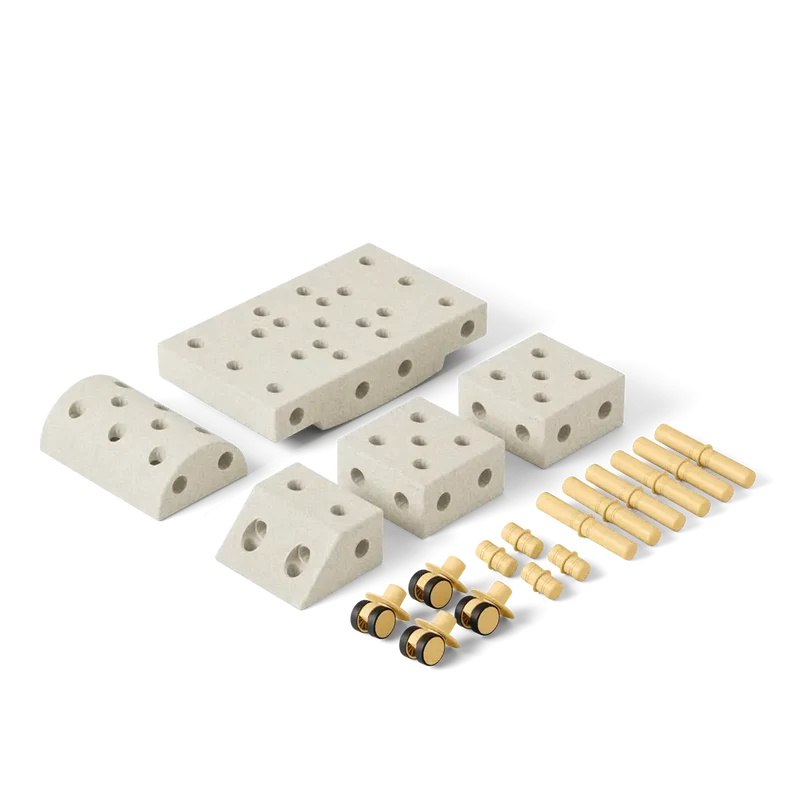 Kreative Bausteine zur Förderung der Grobmotorik Explorer Set – sandgrau 15 in 1