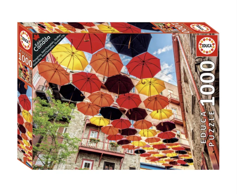 PFG Umbrellas, Petit-Champlain, Quebec City (1000 pcs) (Usage/Used - PUZZLES FOR GOOD)
