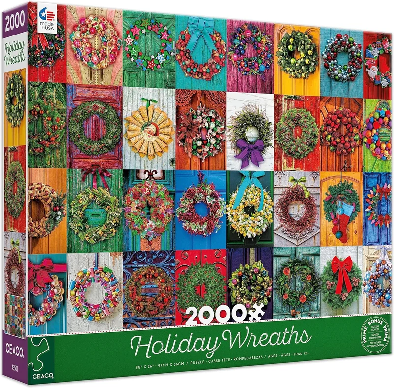 PFG Holiday Wreaths, Alison Lee (2000pcs) (Usage/Used - PUZZLES FOR GOOD)