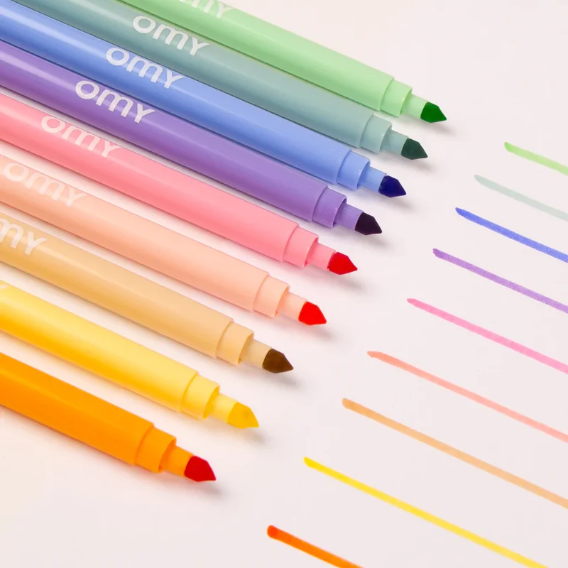 Doppelseitige Pastellmarker, 9 Stück