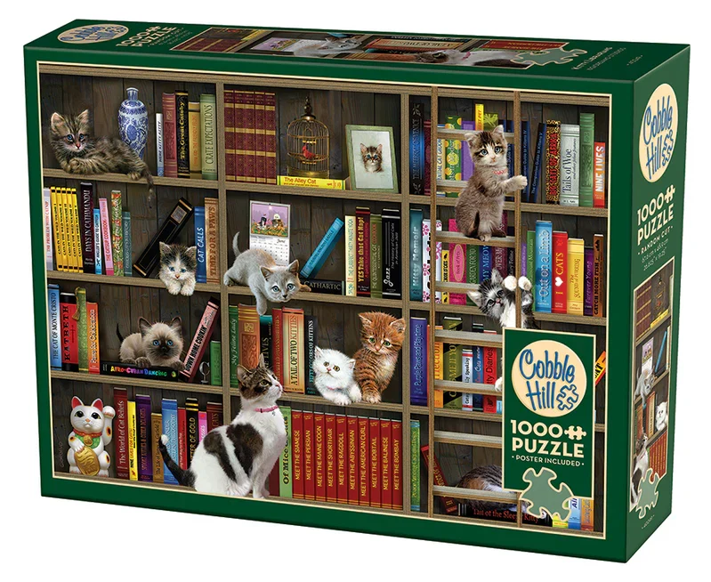 PFG Kitty Librarians, Robert Giordano (1000pcs) (Usage/Used - PUZZLES FOR GOOD)