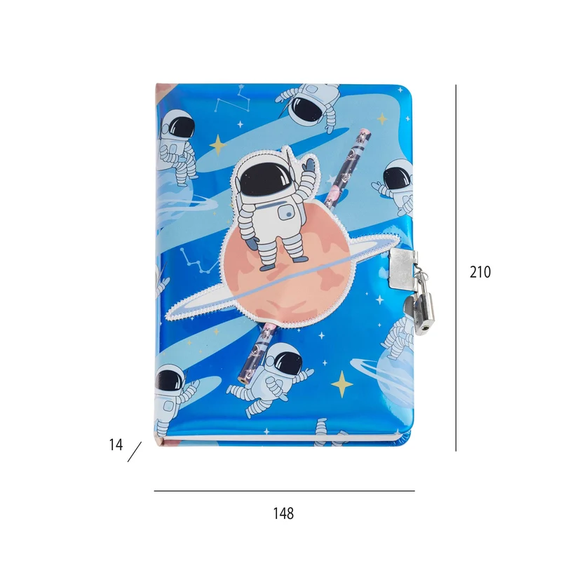 Holografisches Tagebuch mit Schloss – Astronaut