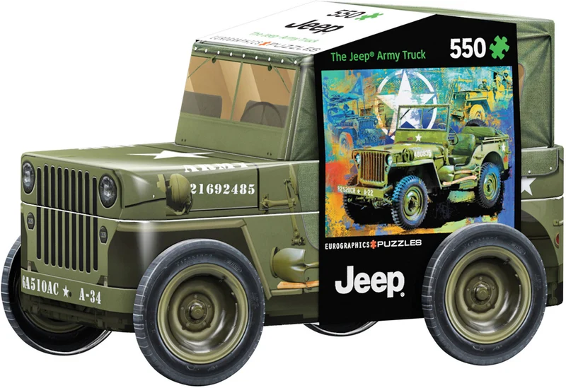 DMG Military Jeep Collectable Tin (550pcs) (DAMAGED TIN)