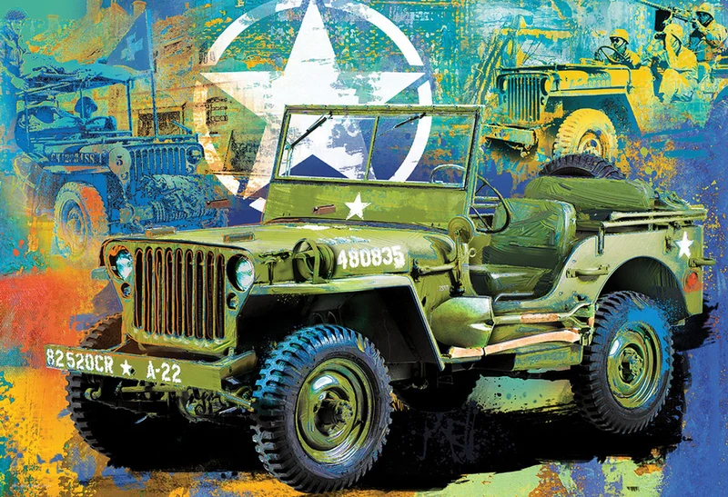 DMG Military Jeep Collectable Tin (550pcs) (DAMAGED TIN)