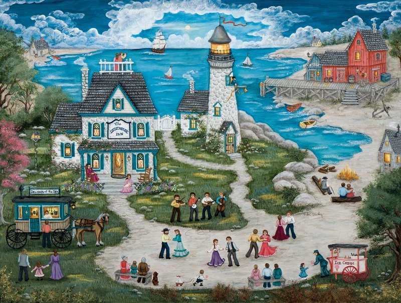 PFG Party At The Lighthouse Inn, Ann Stookey (1000pcs) (Usage/Used - PUZZLES FOR GOOD)