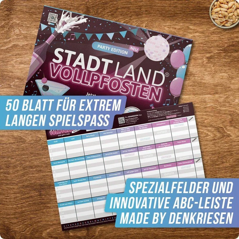Stadt Land Vollpfosten - Party Edition (DinA4-Format)