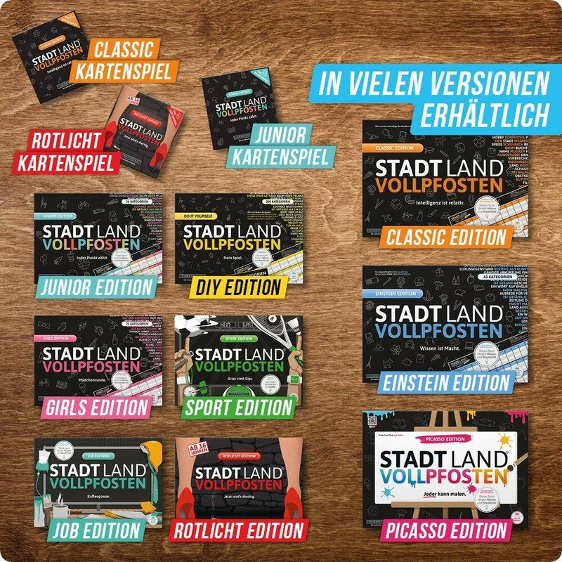 Stadt Land Vollpfosten - Party Edition (DinA4-Format)