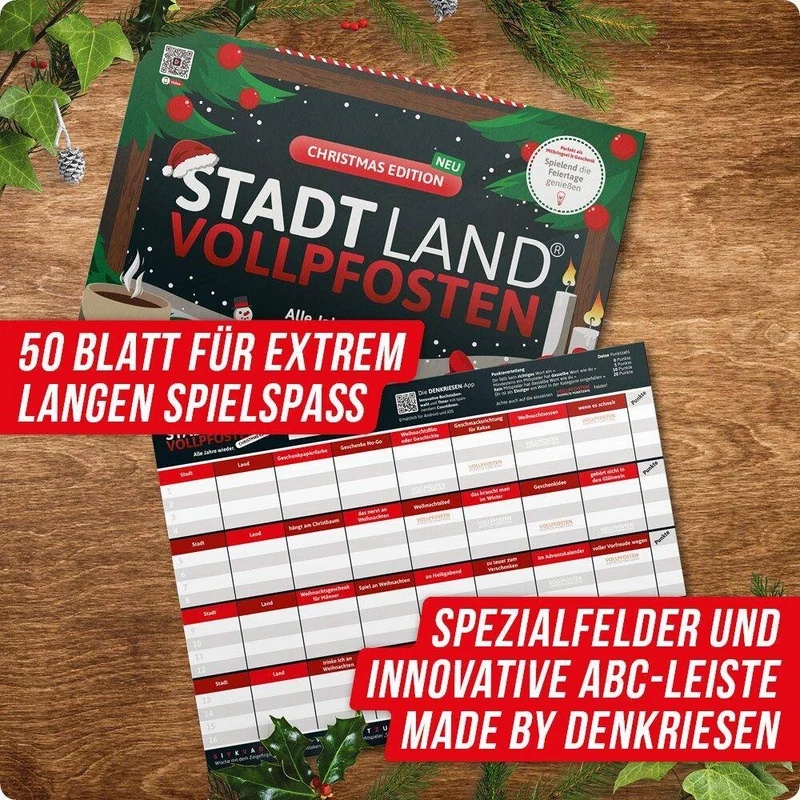 Stadt Land Vollpfosten - Christmas Edition (DinA4-Format)