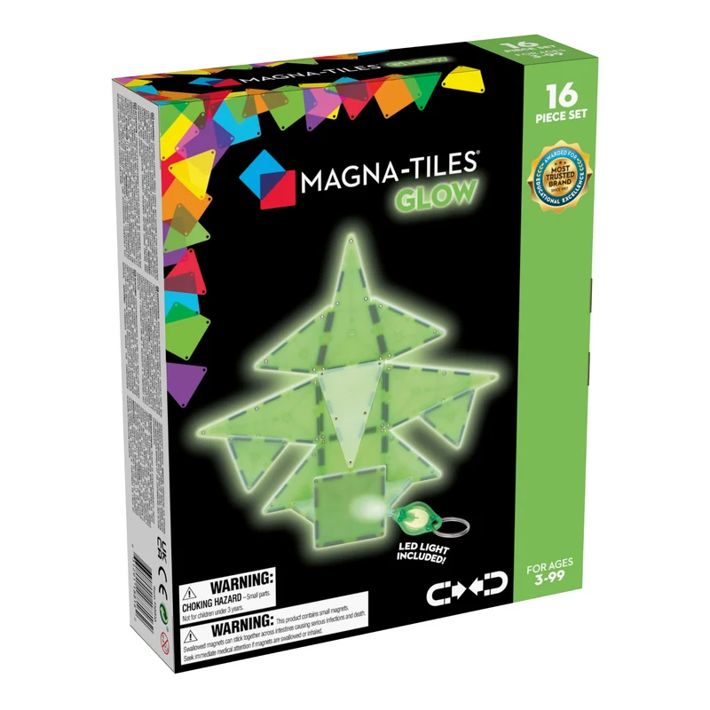 Magnetische Bausteine, die im Dunkeln leuchten – Glow, 16 Teile